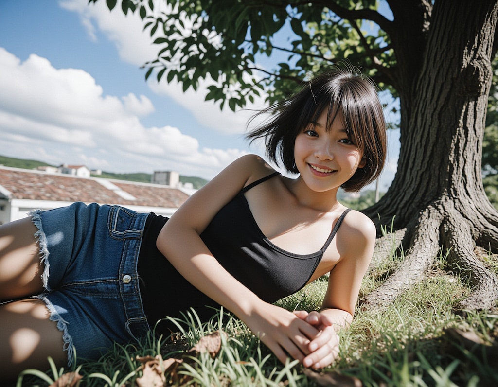 木陰で休息