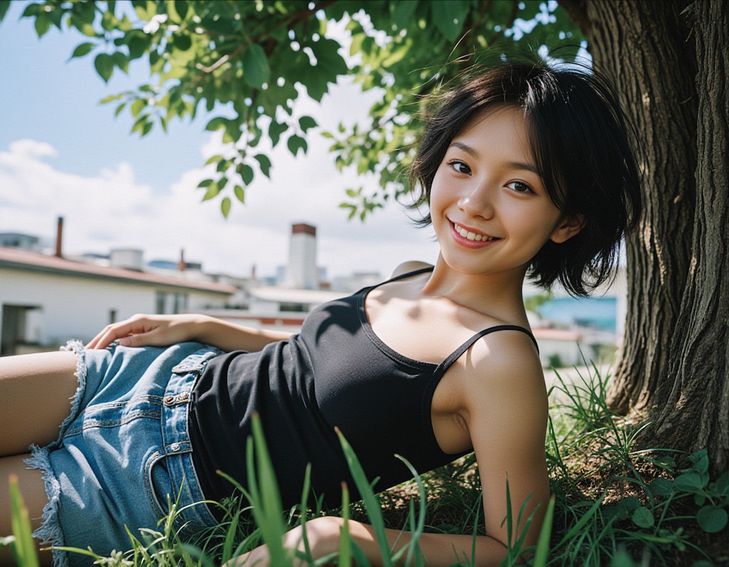 木陰で休息