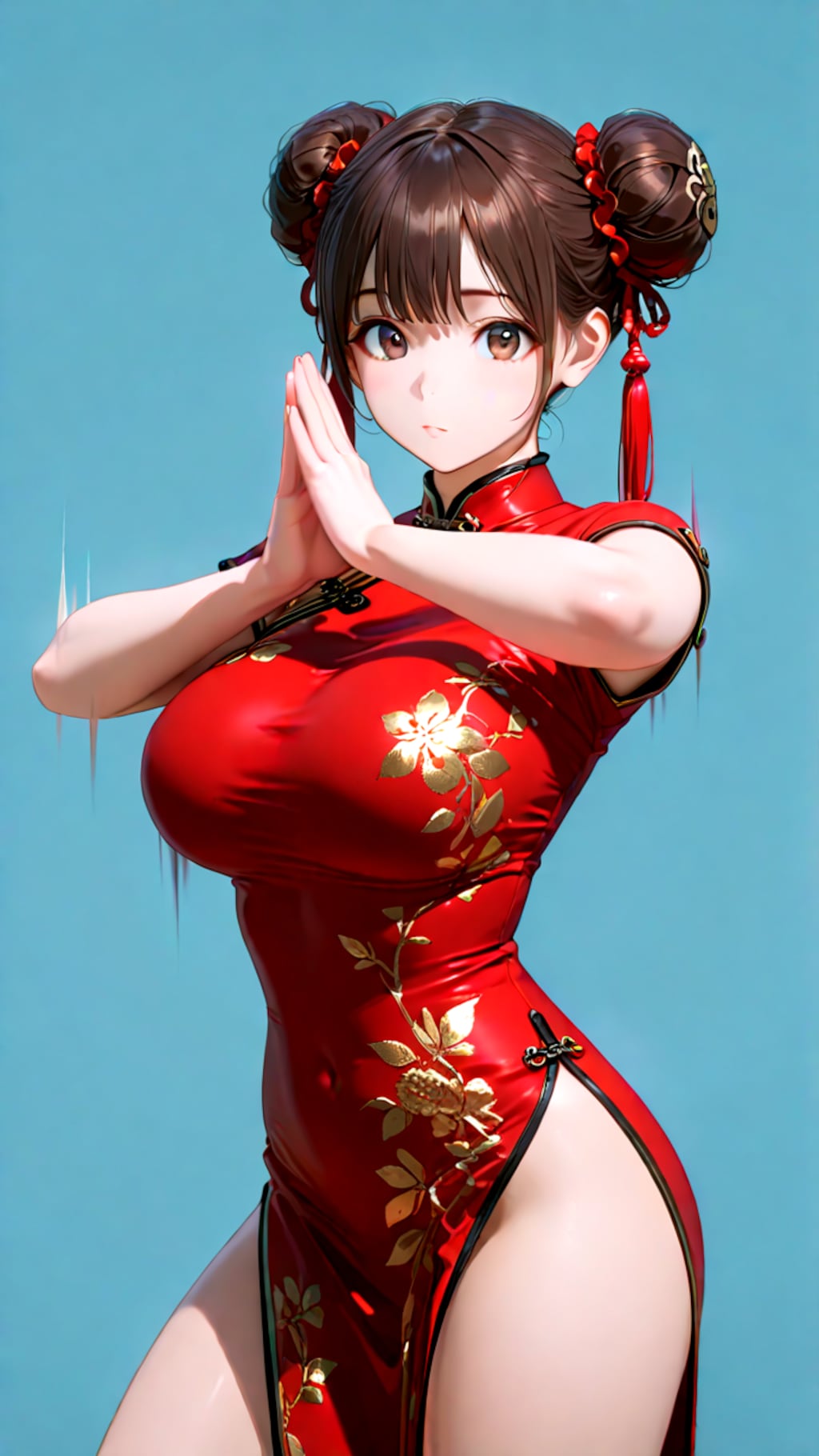 悪の幹部のチャイナ娘の戦闘スタイル（龍の闘気）