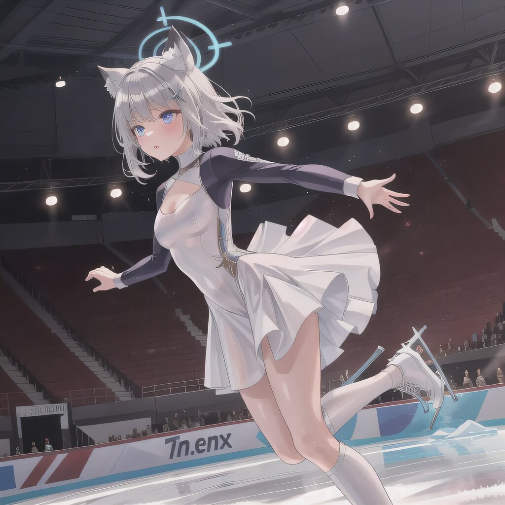 銀髪ボブでフィギュアの少女