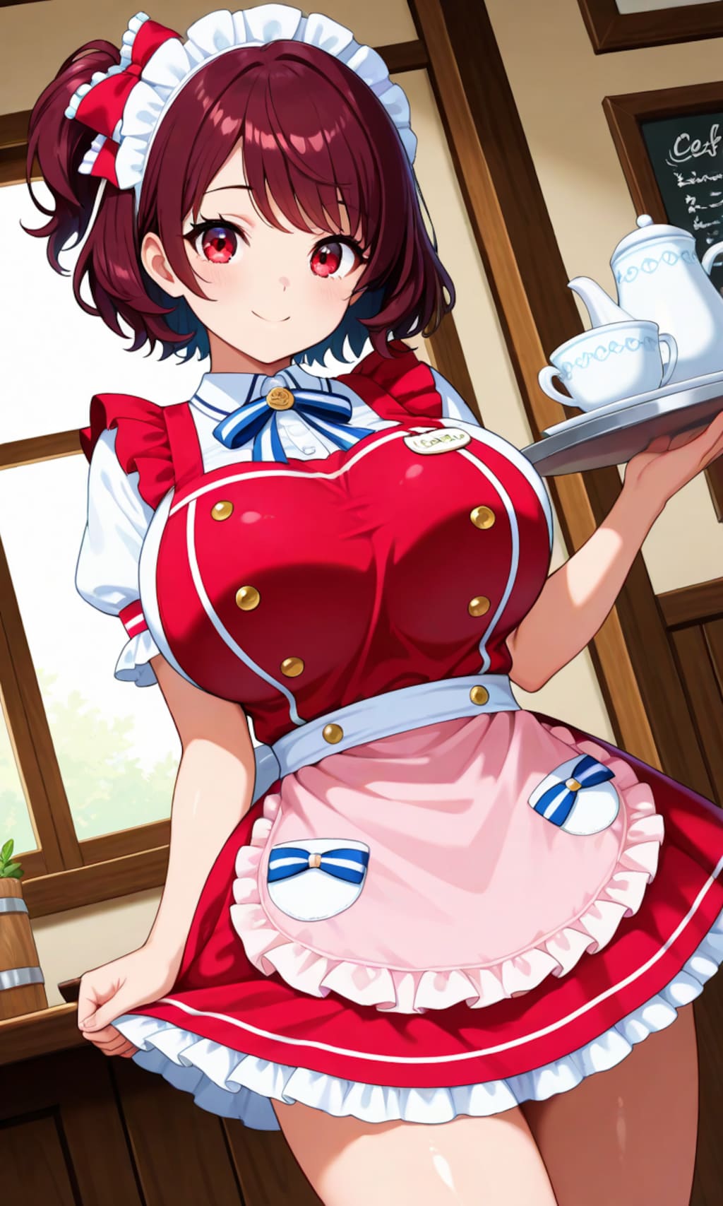 フリフリ姿でアルバイトしているリボンちゃん