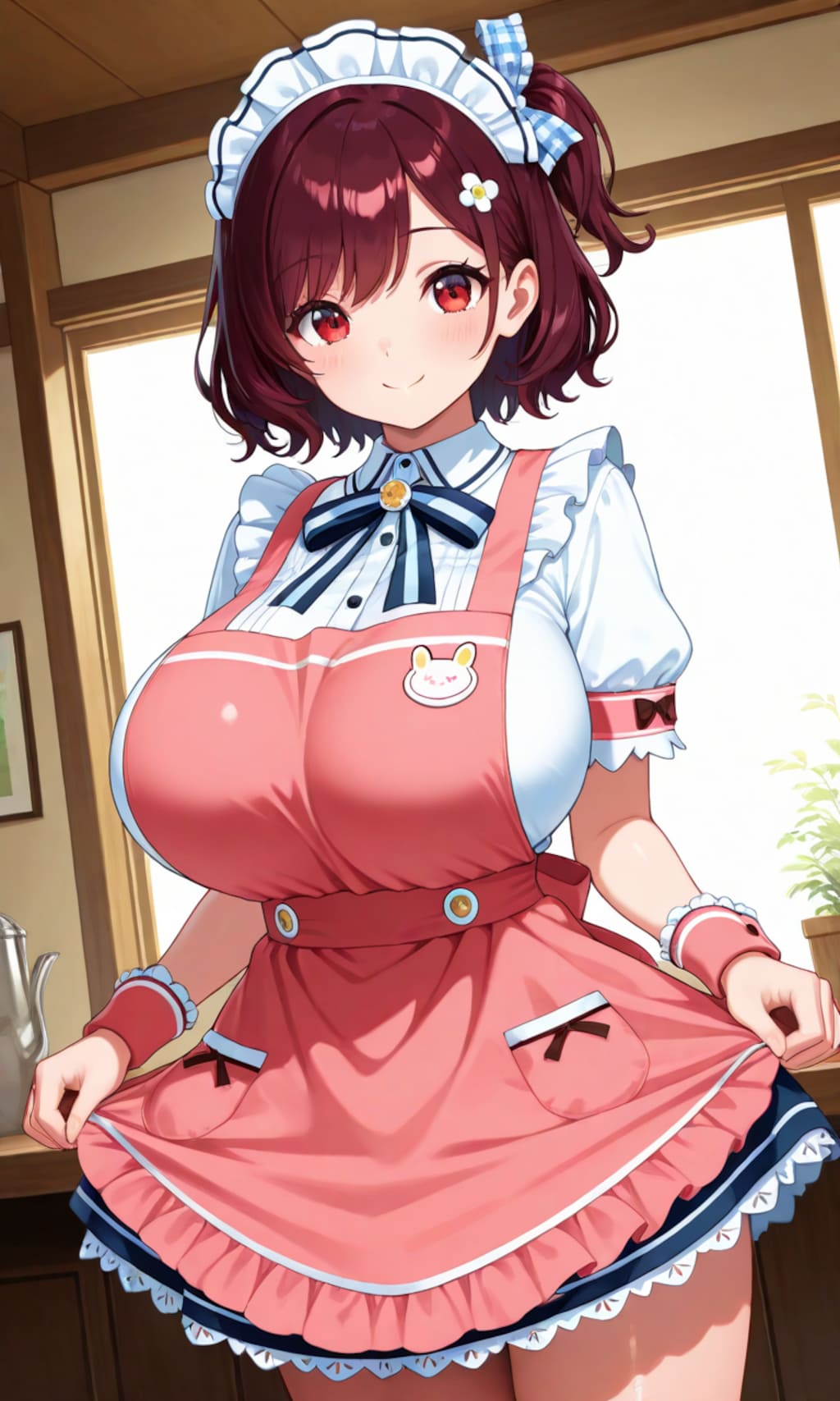 フリフリ姿でアルバイトしているリボンちゃん