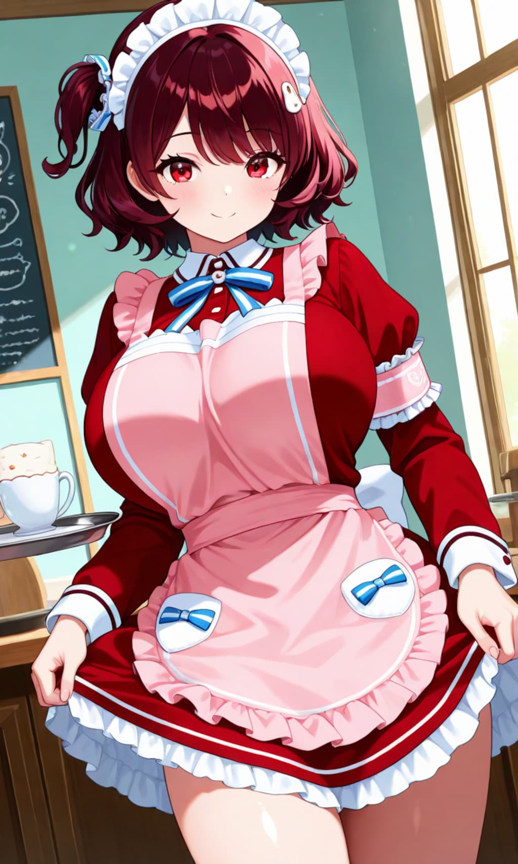 フリフリ姿でアルバイトしているリボンちゃん