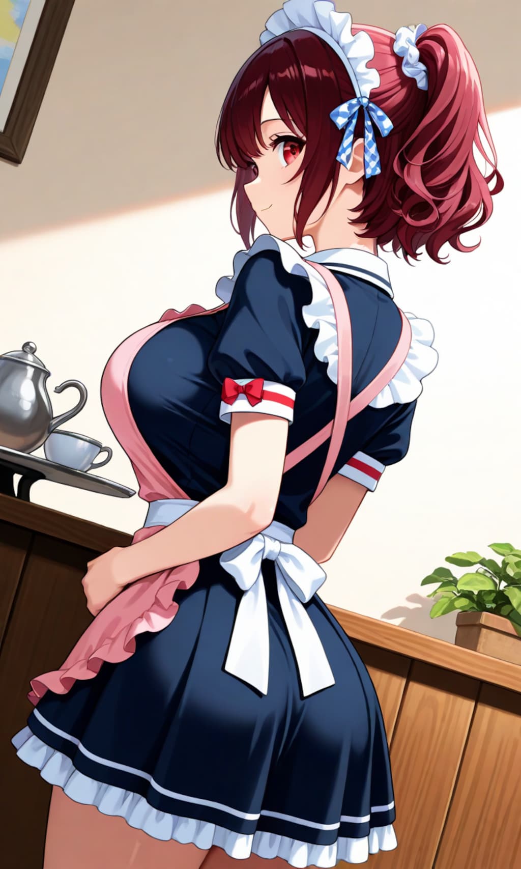 フリフリ姿でアルバイトしているリボンちゃん