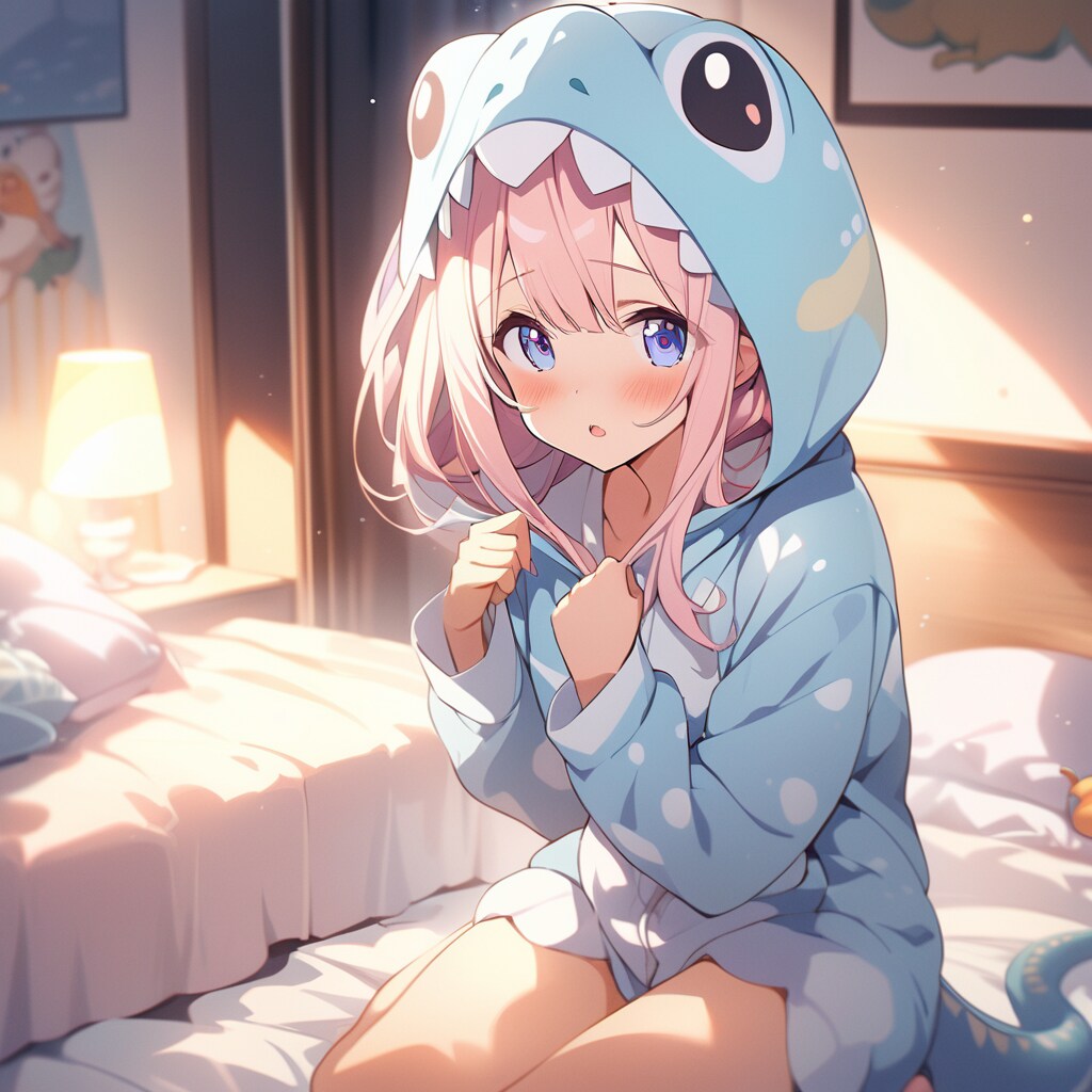 恐竜着ぐるみ少女