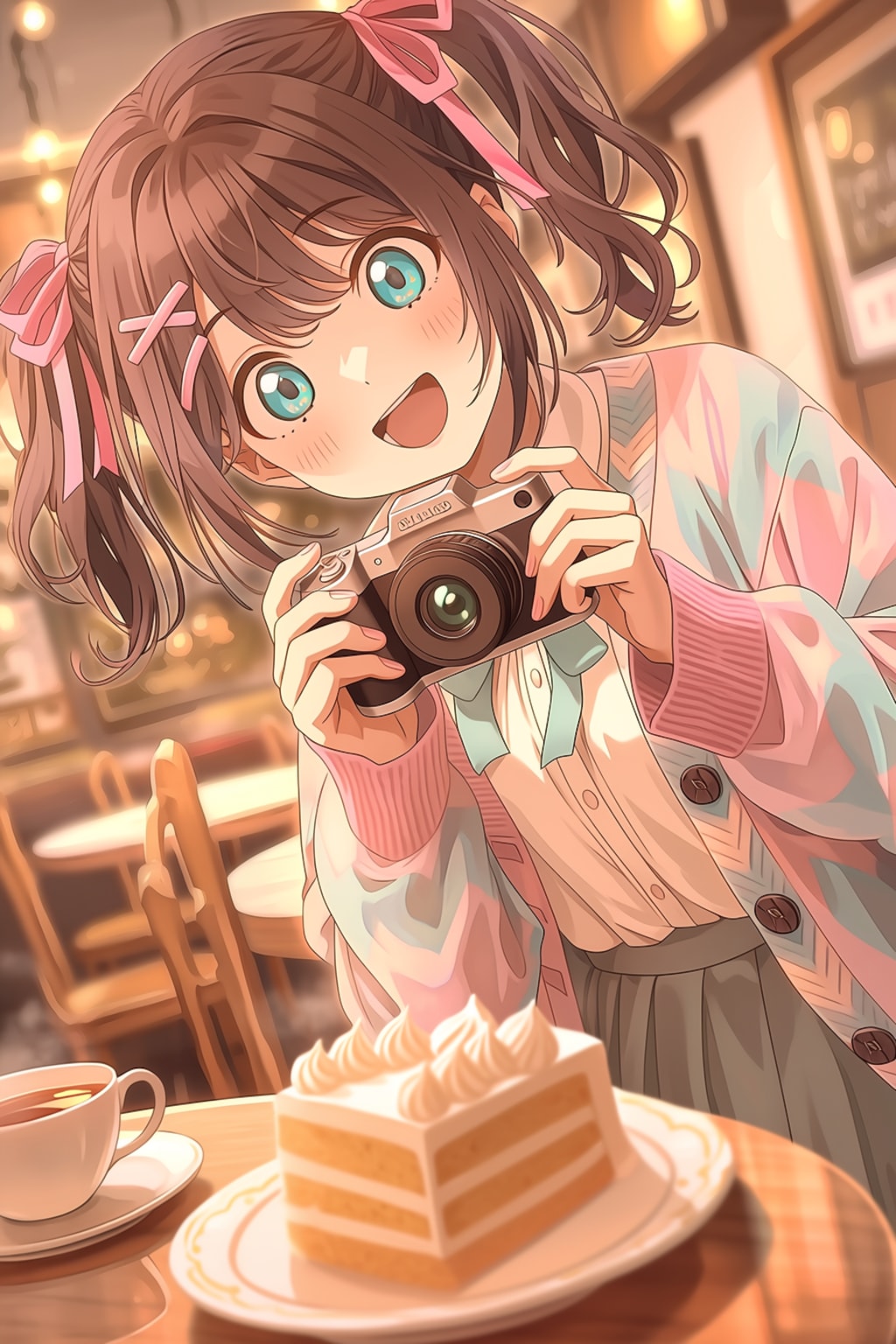 ミルクレープを撮る