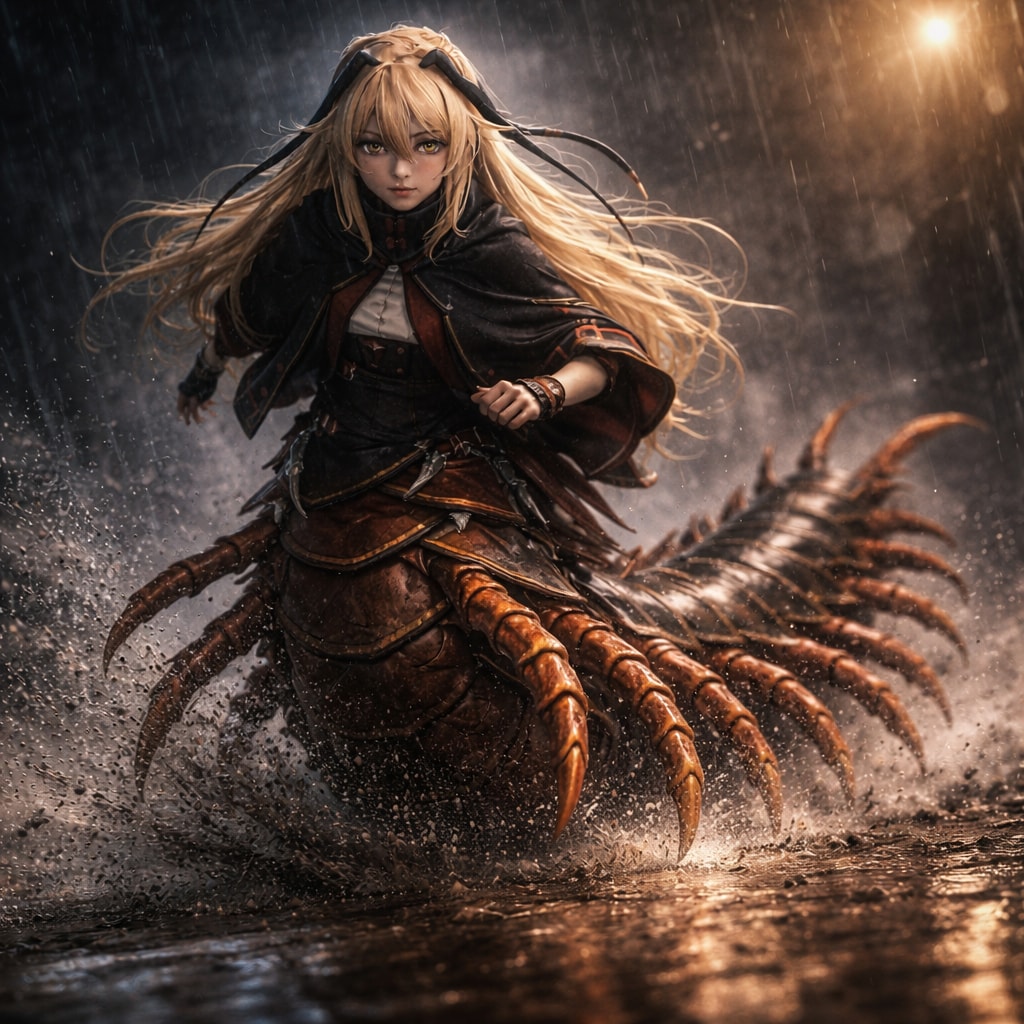 雨夜を裂く百脚の姫