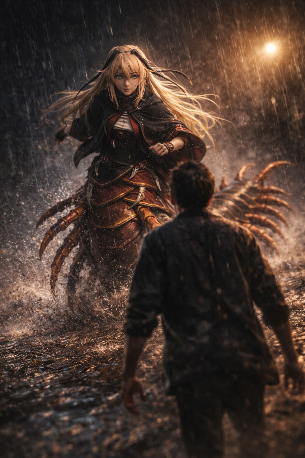 雨夜を裂く百脚の姫