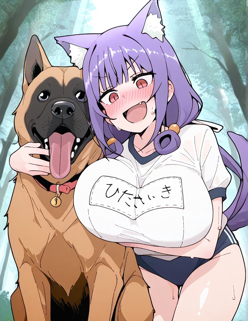 ひたむきな少女が犬と戯れる健全画像