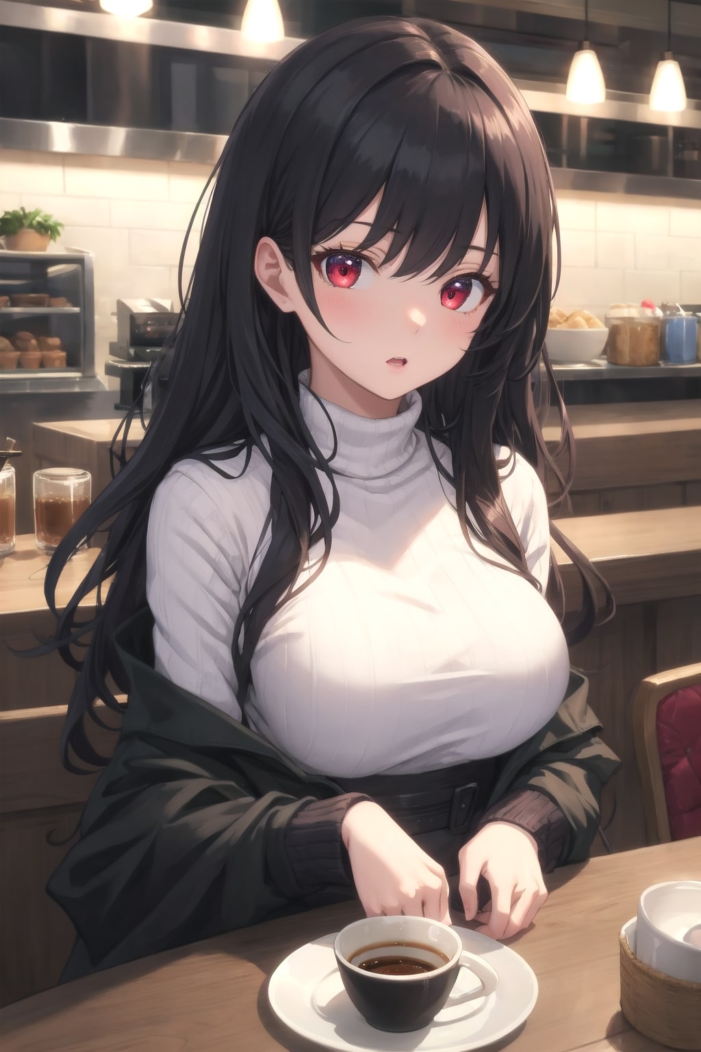 お茶するリナちゃん