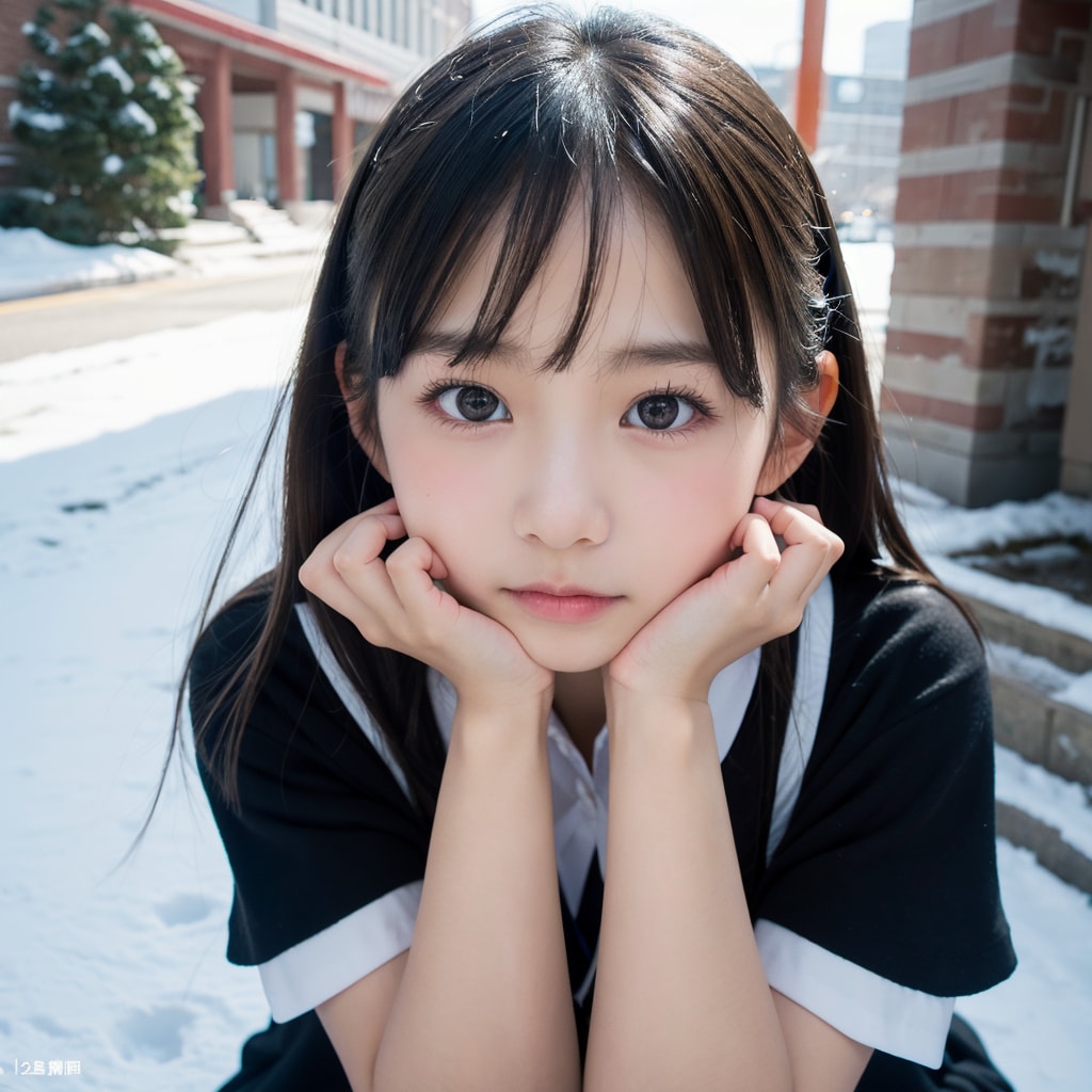 見つめる美少女