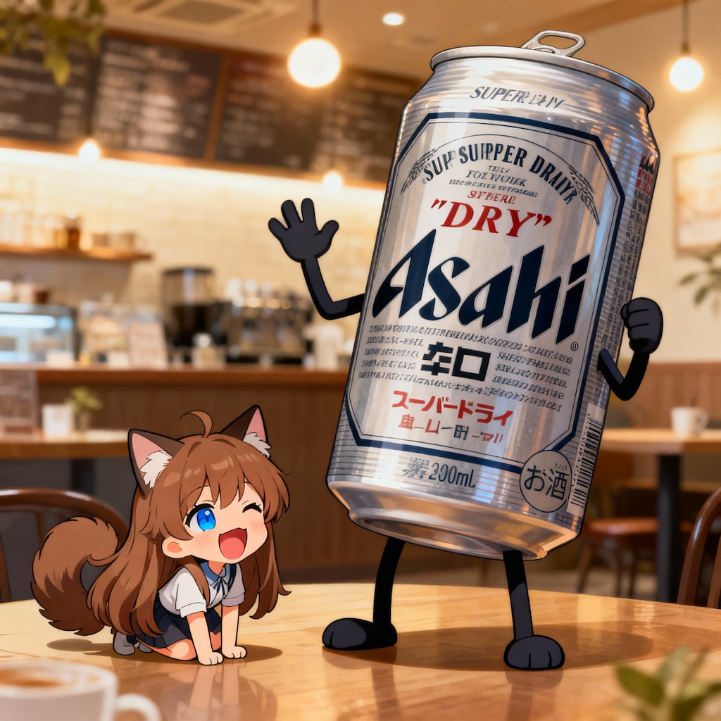 ビール缶と小さな女の子