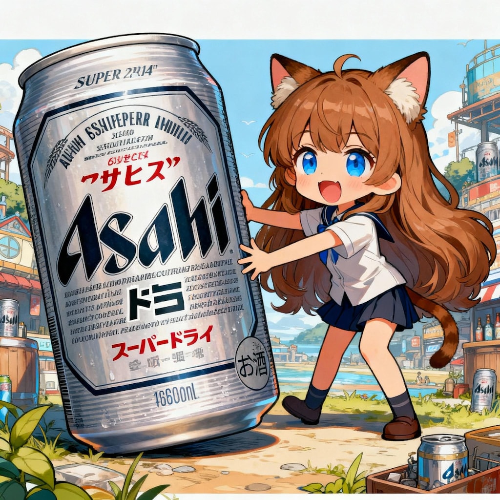 ビール缶と小さな女の子