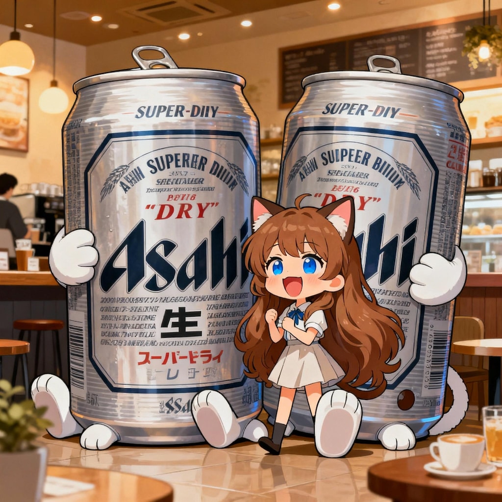 ビール缶と小さな女の子