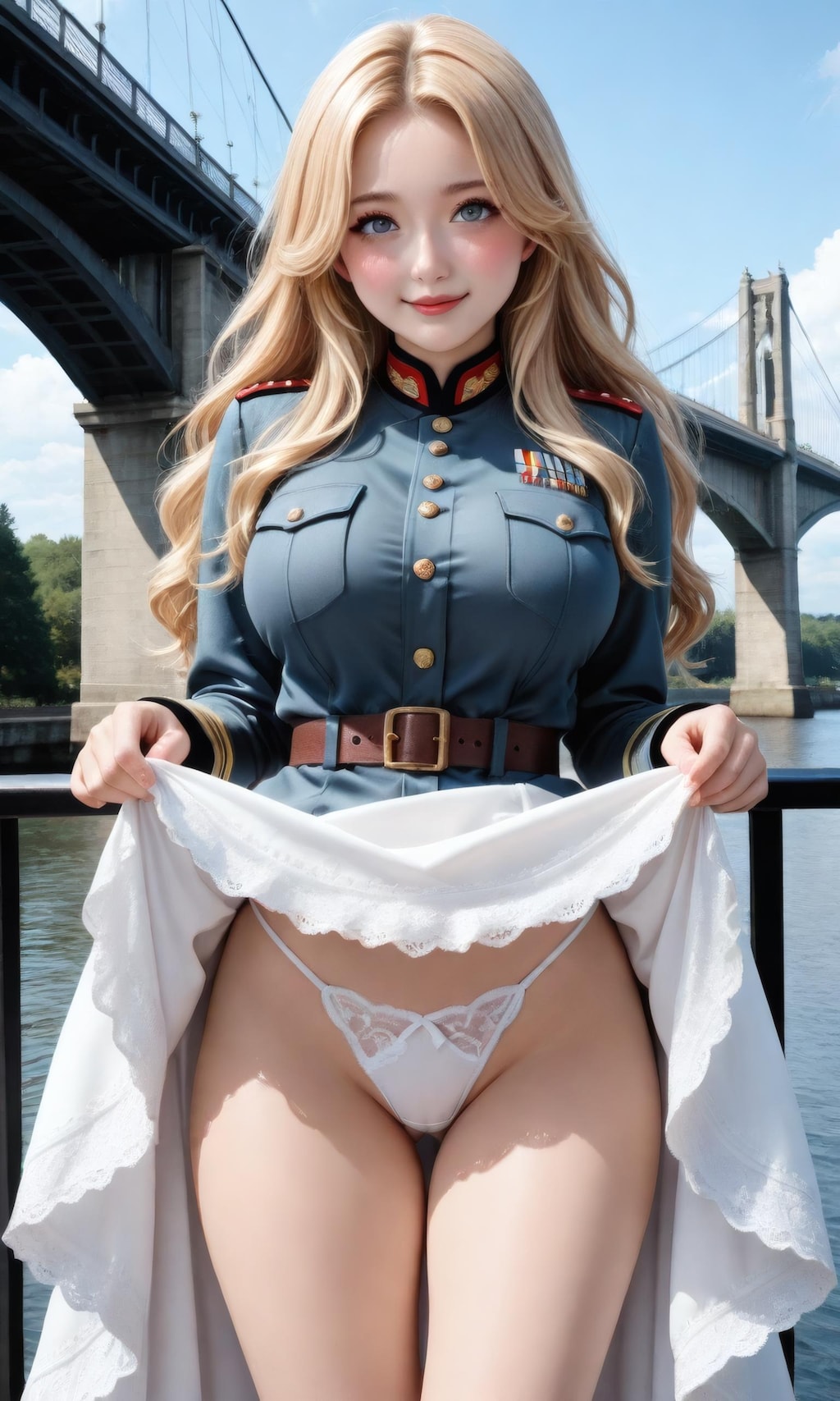 軍服スカートたくし上げ