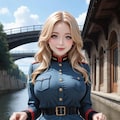軍服スカートたくし上げ 4枚目