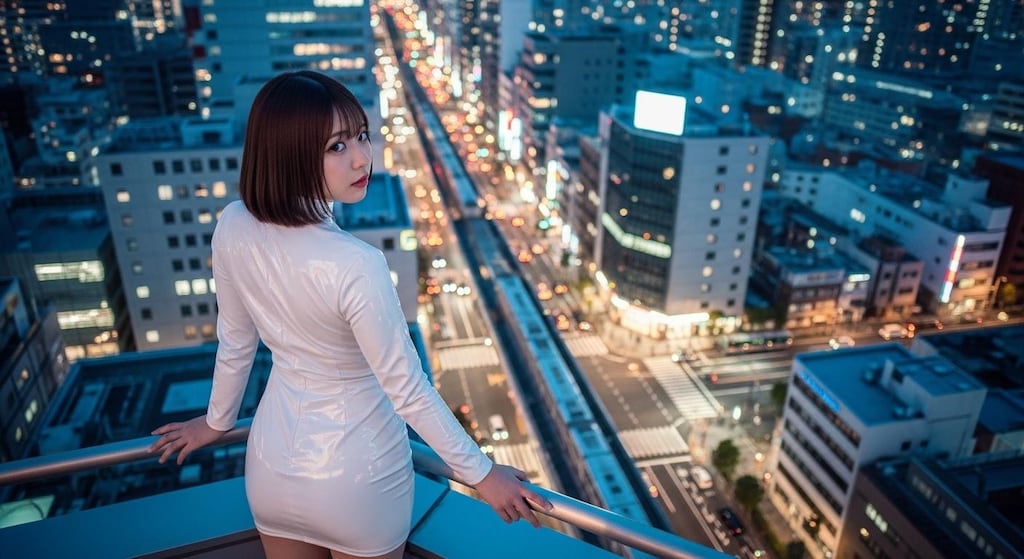 夜の街を見下ろして