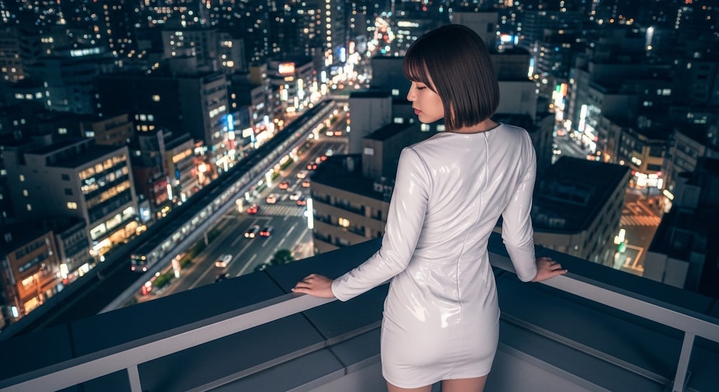 夜の街を見下ろして