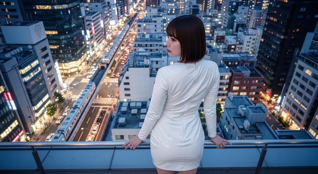 夜の街を見下ろして