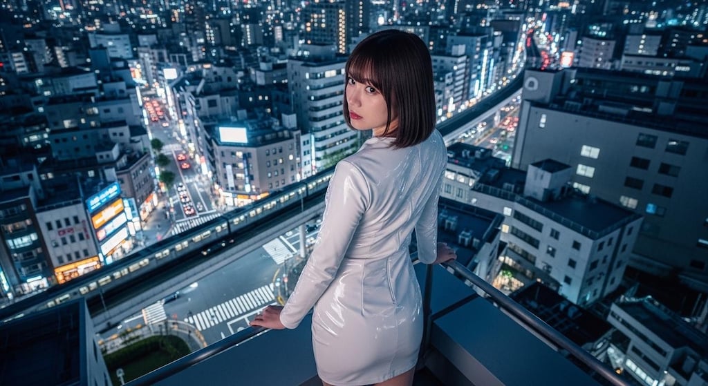 夜の街を見下ろして