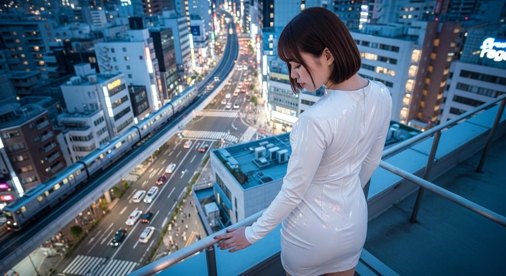 夜の街を見下ろして