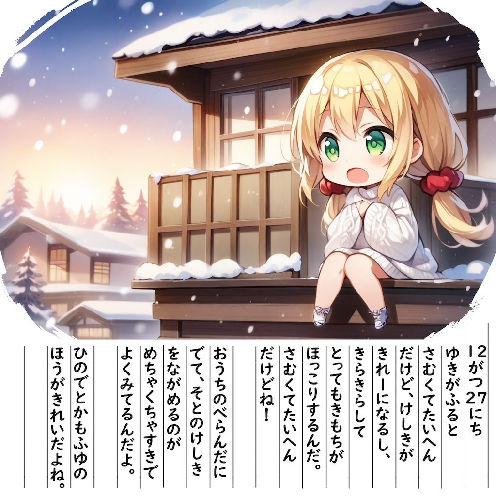 【絵日記】きれーなゆきげしきです