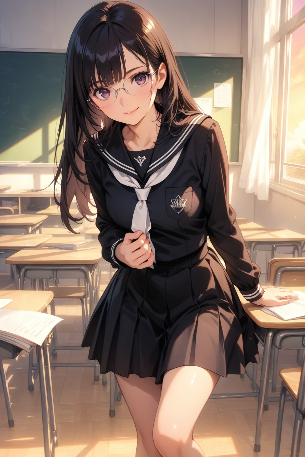 放課後の教室で二人きり