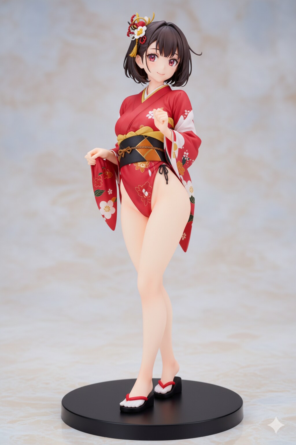 古都観光名物「和装ハイレグちゃん💕」を架空フィギュア化♪・・（どちらのフィギュア化AIが好きかは？お好みで♪）