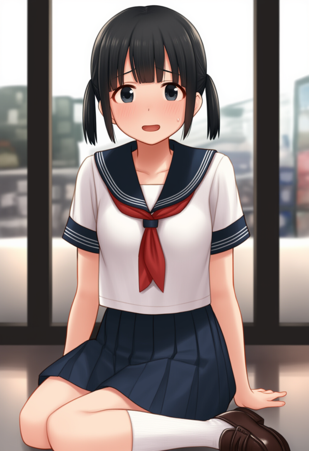 セーラー服 半袖夏服 赤スカーフ②