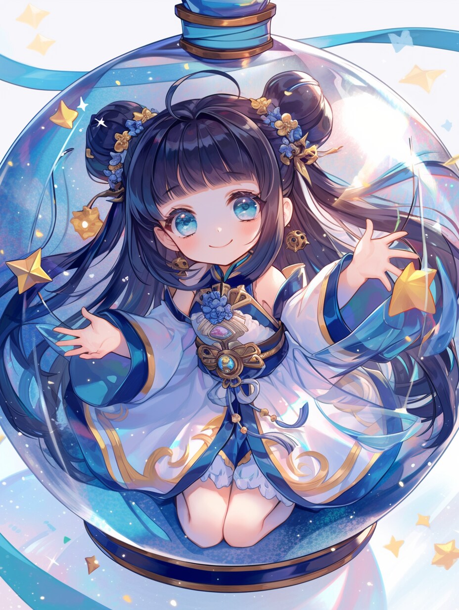 「瓶詰の少女」蒼19 | の人気AIイラスト・グラビア