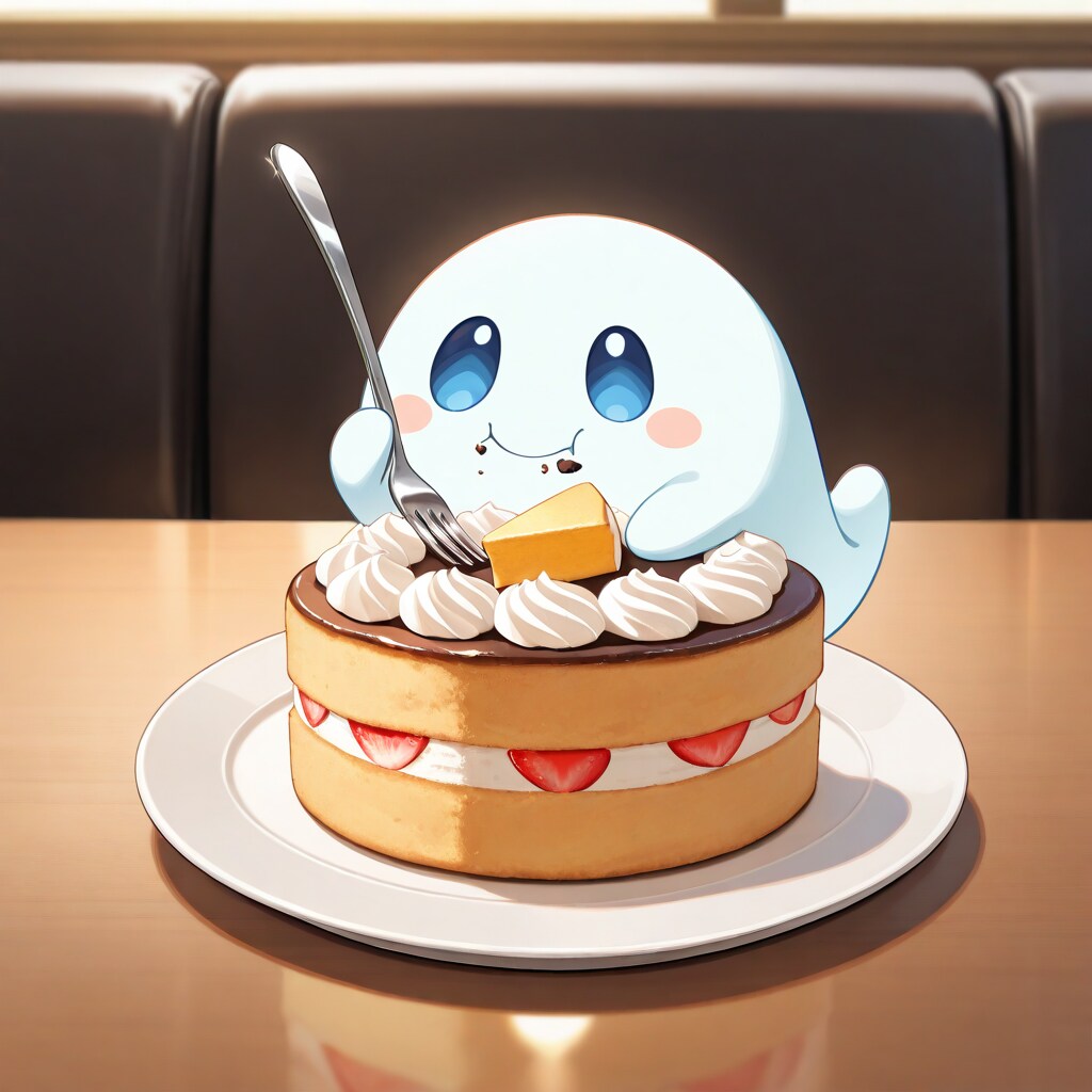 ケーキを食す幽霊