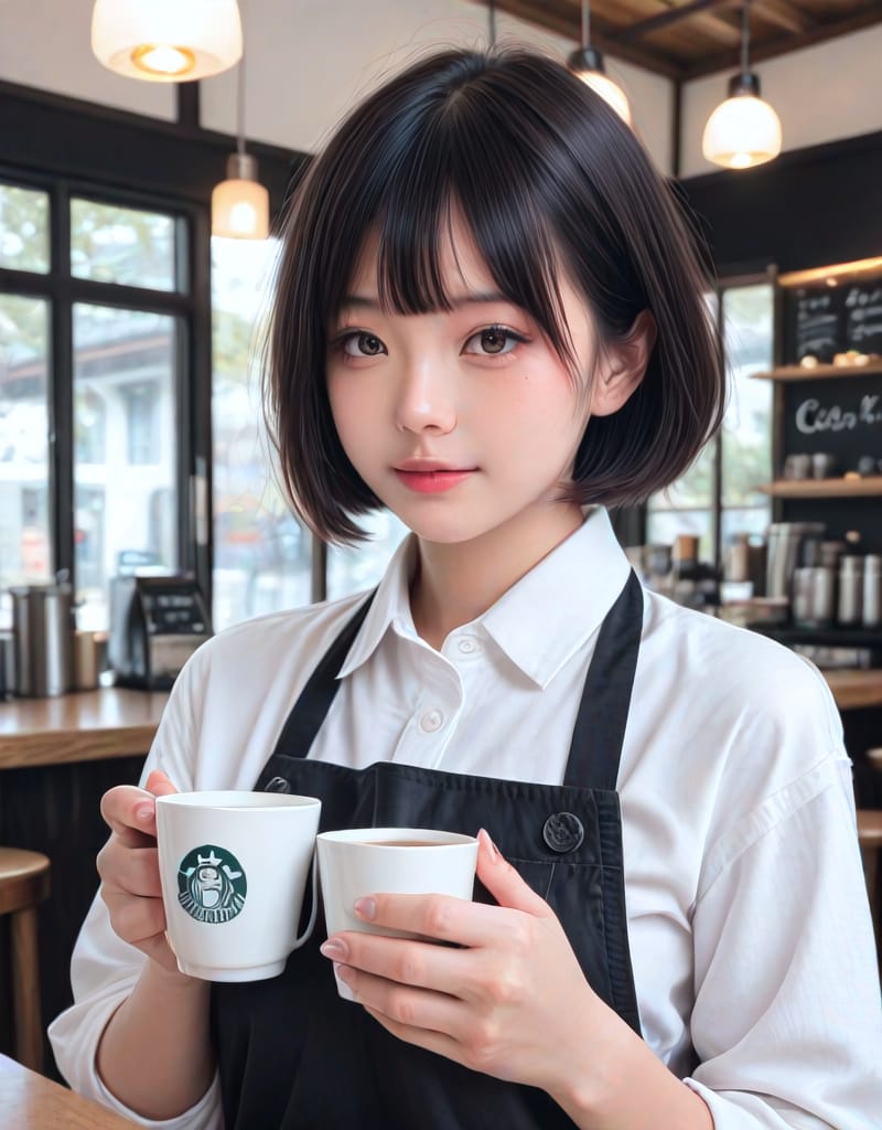 バリスタ店員 | の人気AIイラスト・グラビア