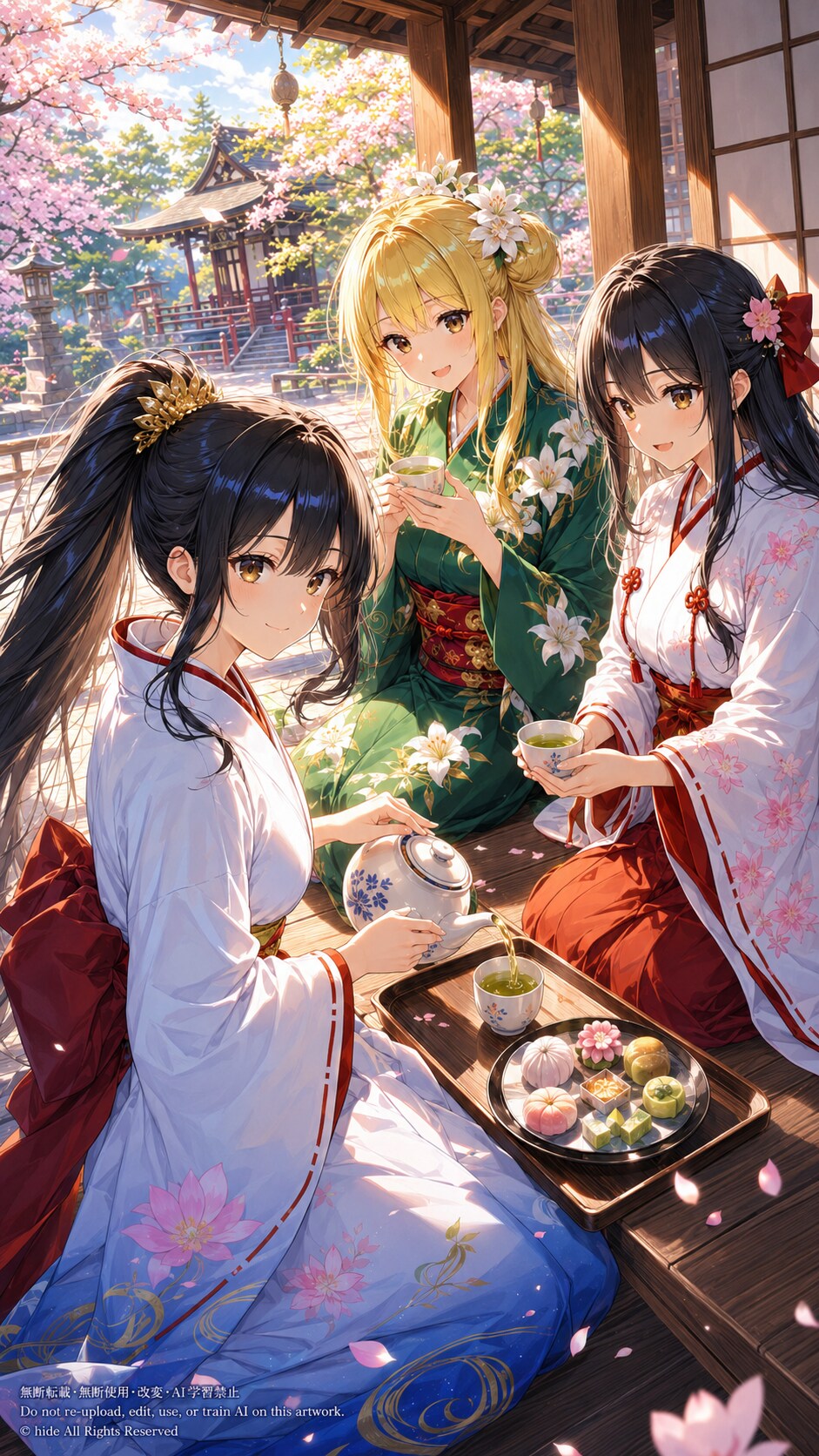 ⚫🟡 神楽さんたち、花のお茶時間 | の人気AIイラスト・グラビア