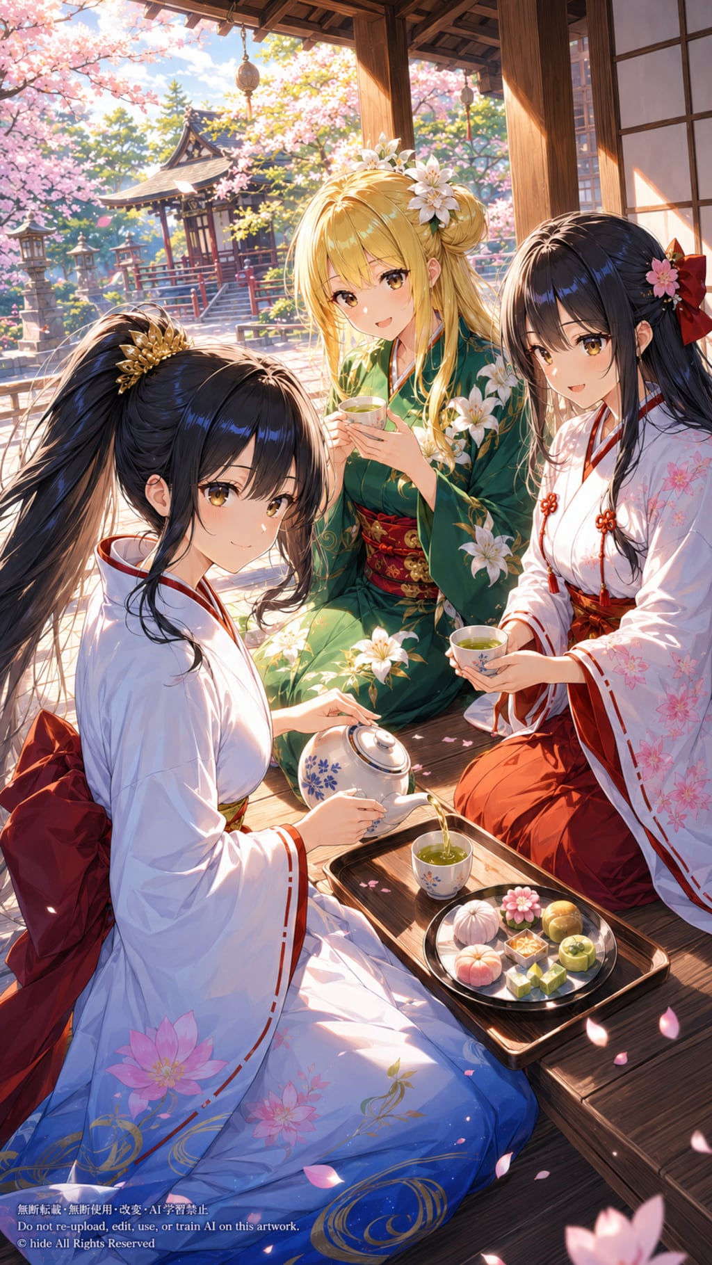 ⚫🟡 神楽さんたち、花のお茶時間