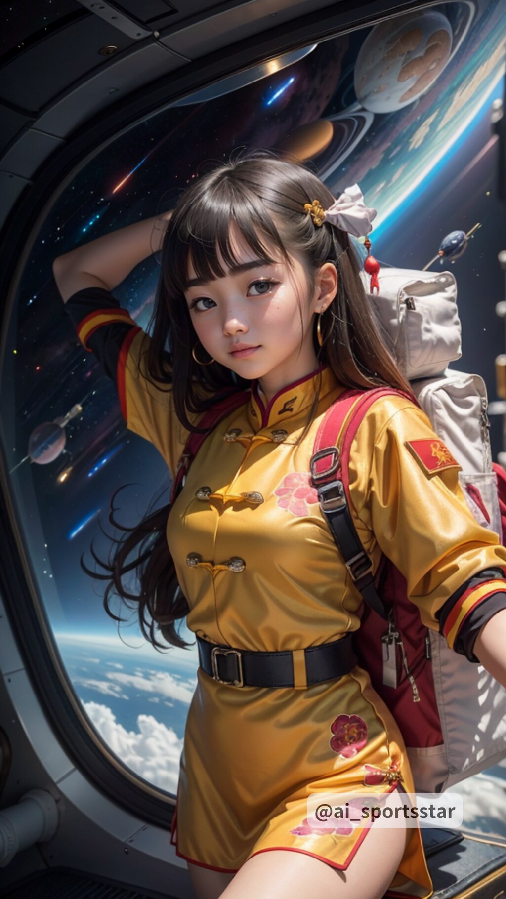 チャイナ服の宇宙少女