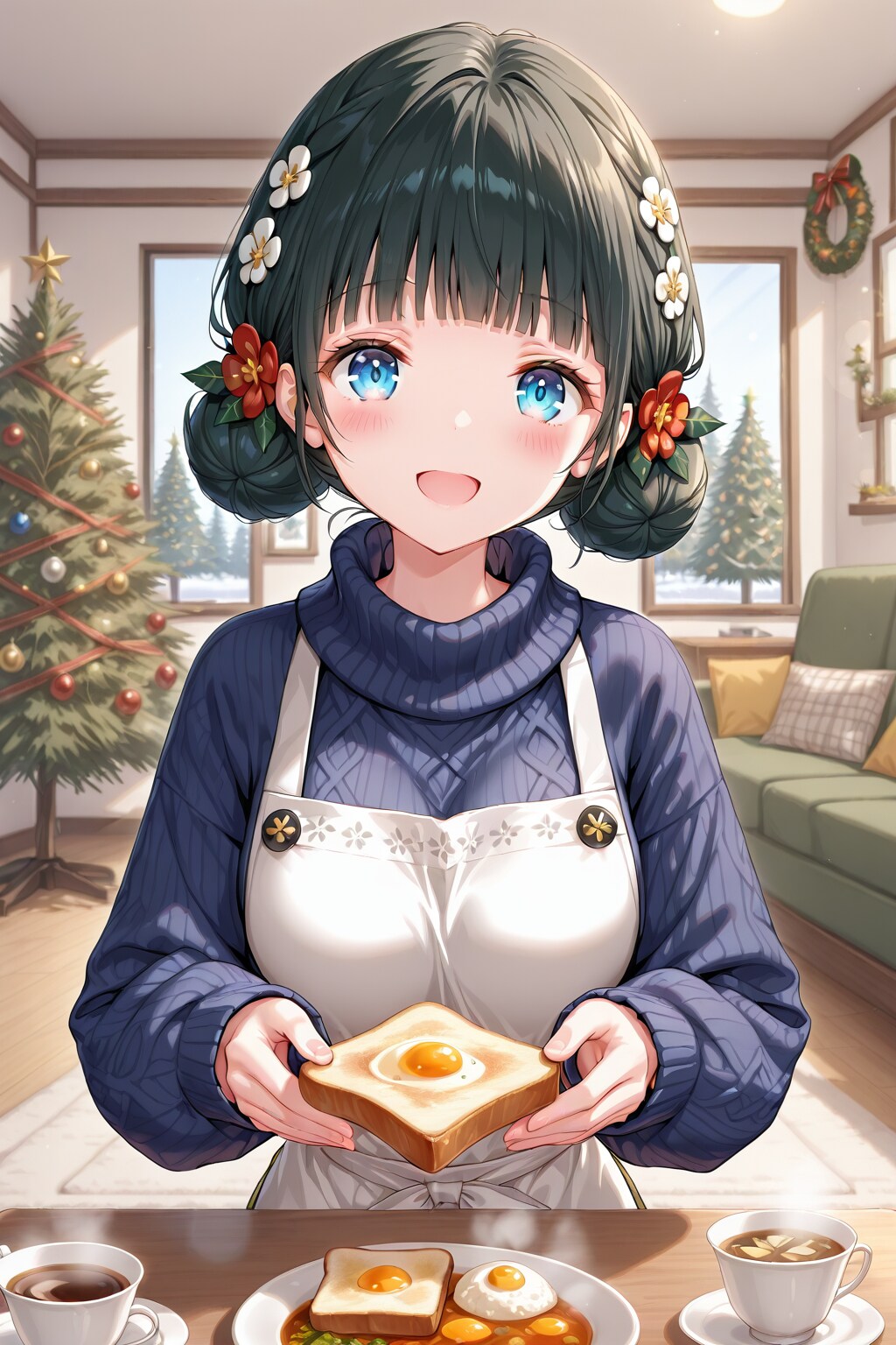 おだんごちゃん🍡✨と朝ごはん🍚✨　12/21 | の人気AIイラスト・グラビア