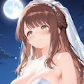ウエディングドレスの心実と満月 2枚目