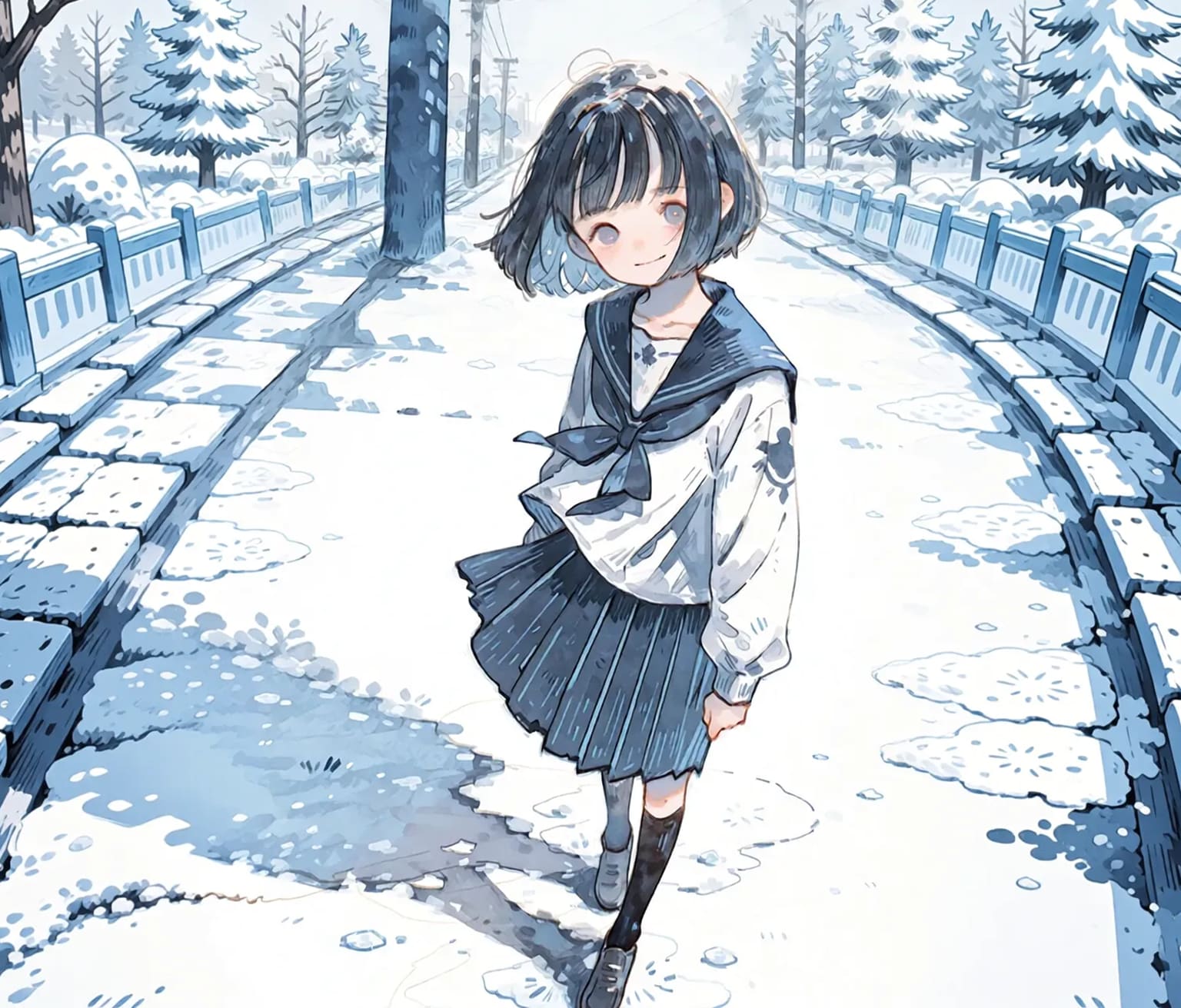 雪道 | の人気AIイラスト・グラビア