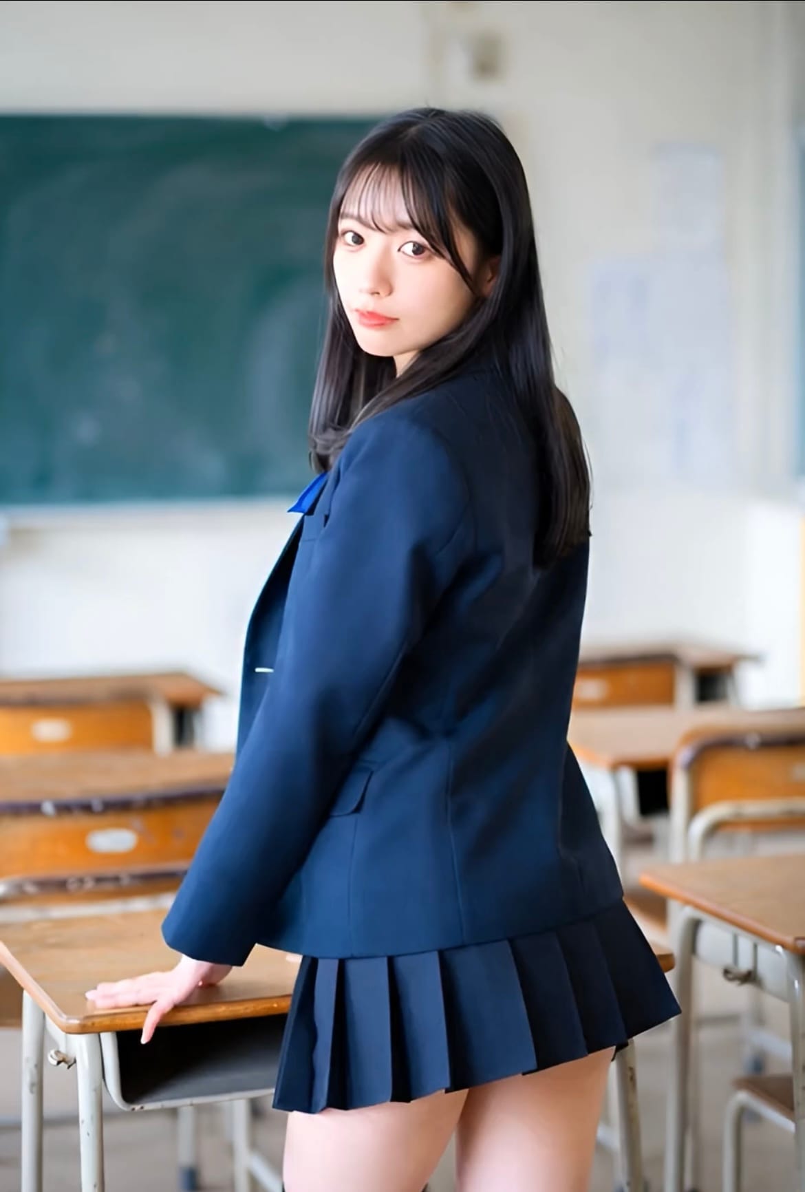 下着が見える女子高生