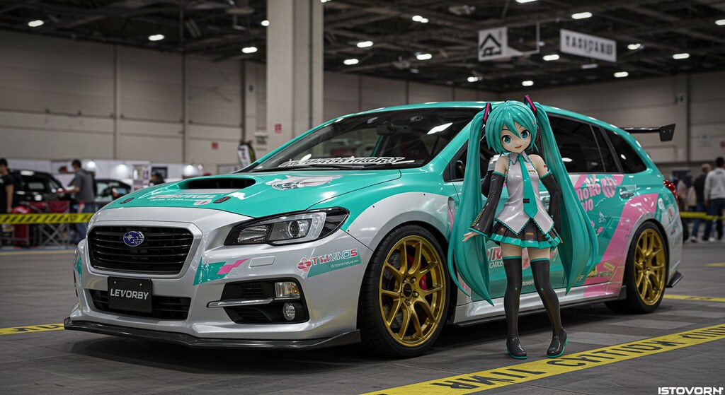 スバルレヴォーグと初音ミク