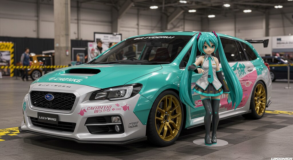 スバルレヴォーグと初音ミク