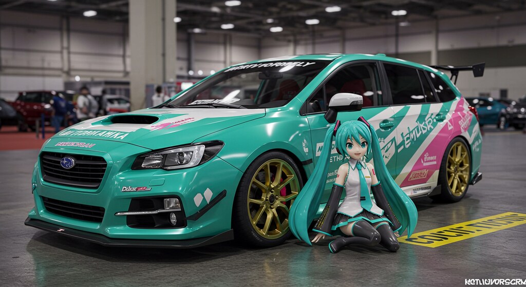 スバルレヴォーグと初音ミク