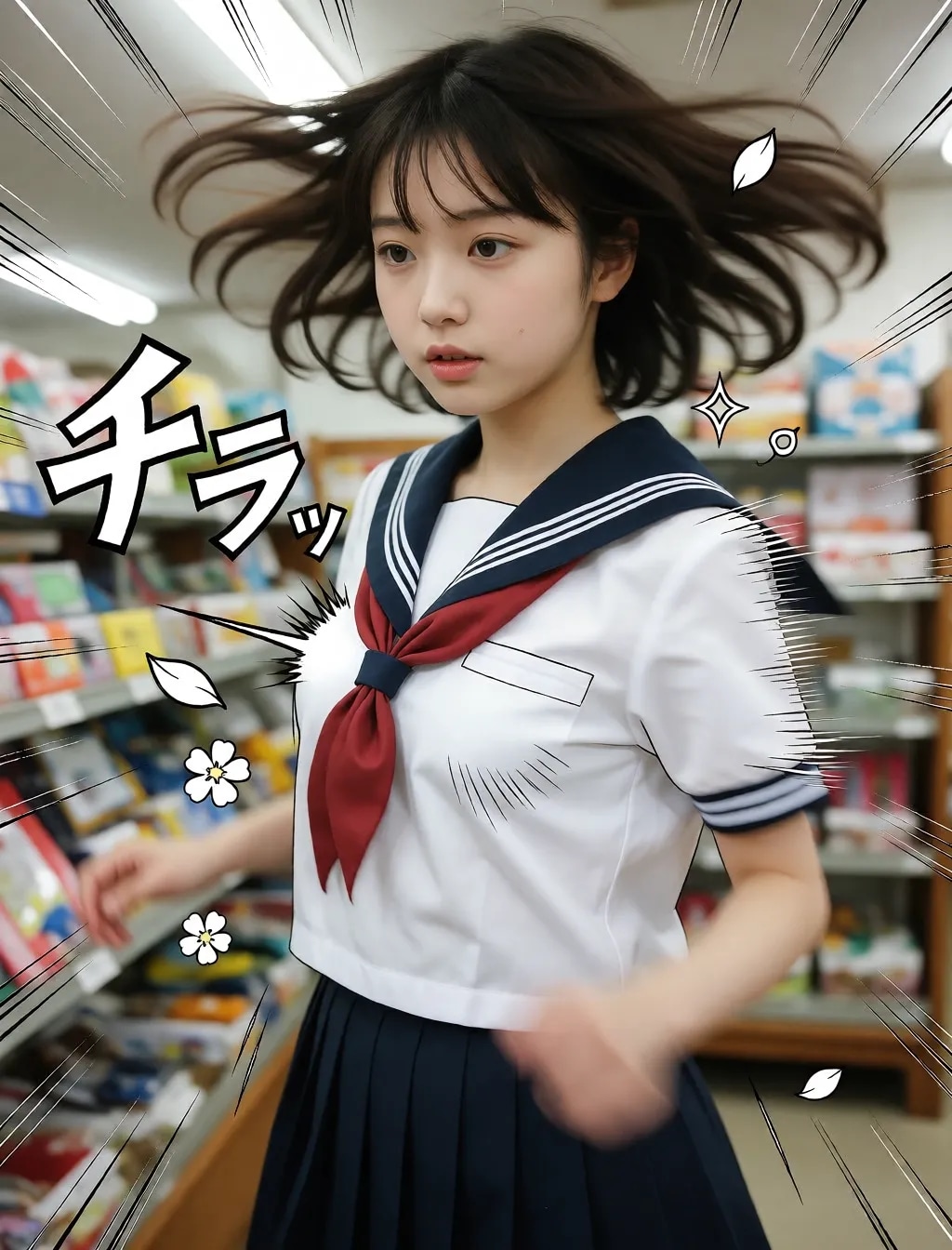 勢いのあるセーラー服