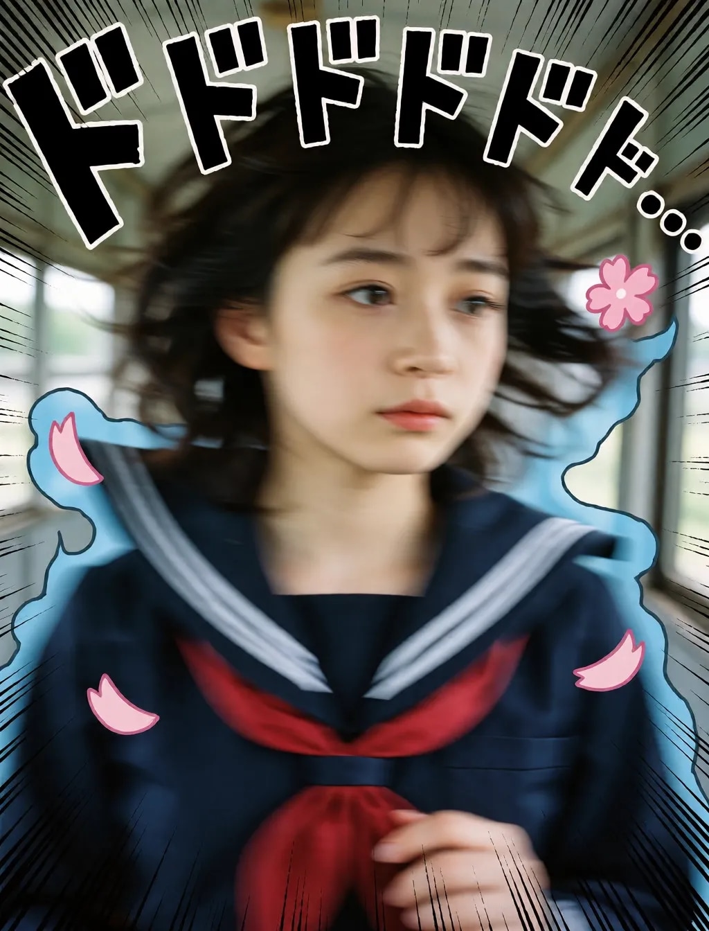 勢いのあるセーラー服