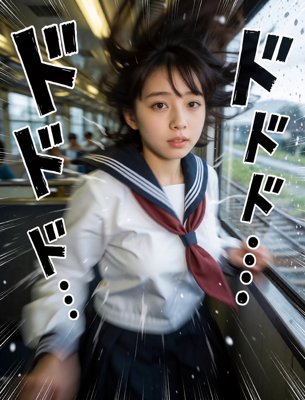 勢いのあるセーラー服