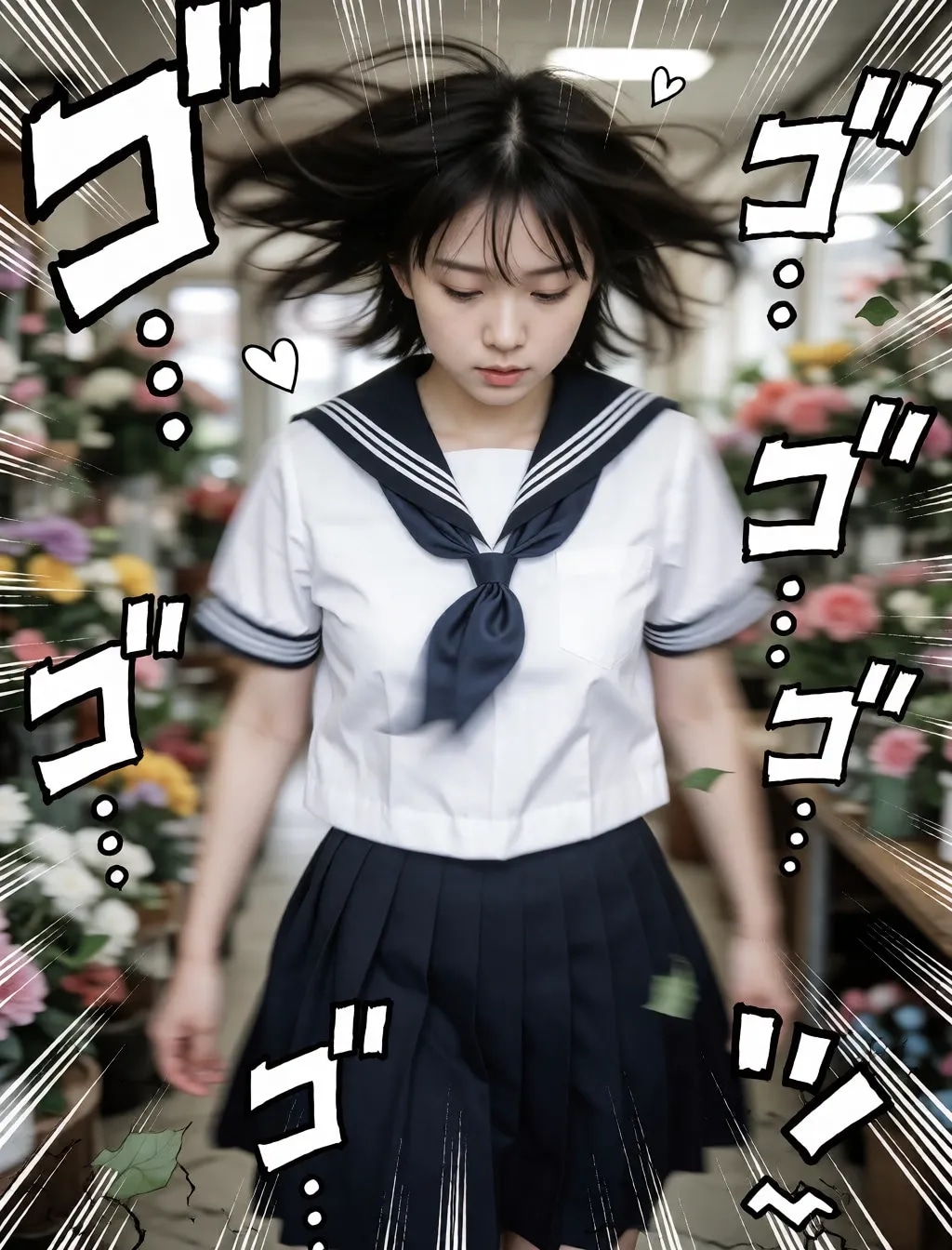 勢いのあるセーラー服