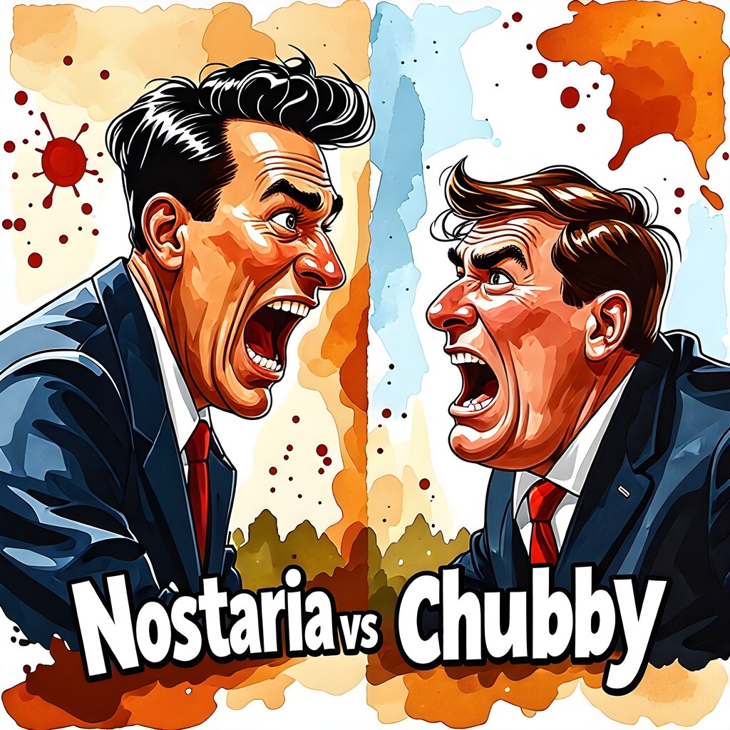 ノスタリア共和国VSぽっちゃり共和国(風刺画)