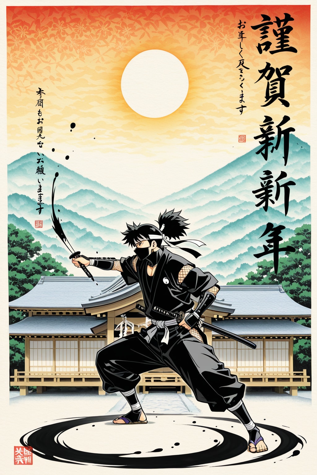 100投稿目記念(和風テイスト) | の人気AIイラスト・グラビア