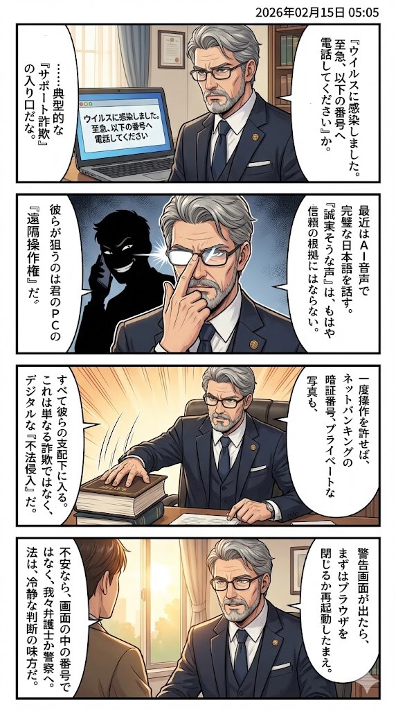 「サポート詐欺」 毎日漫画5時 | の人気AIイラスト・グラビア