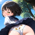 きゃぁ！　強い風……いえ、先輩以外の人に見られるのは恥ずかしいんですよ。見ていいのは……先輩だけ……ですよ。 5枚目
